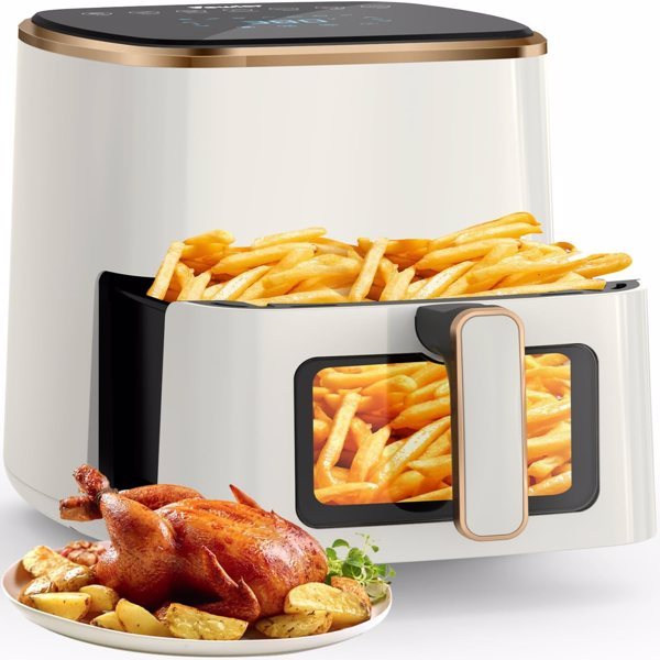 Air Fryer, 5.3Qt With Observation Window, 7 Custom Presets, Intelligent Digital Touch Screen, Non Stick Pan And Dishwasher Safety Basket FBA Warehouse Shipment, Amazon Banned